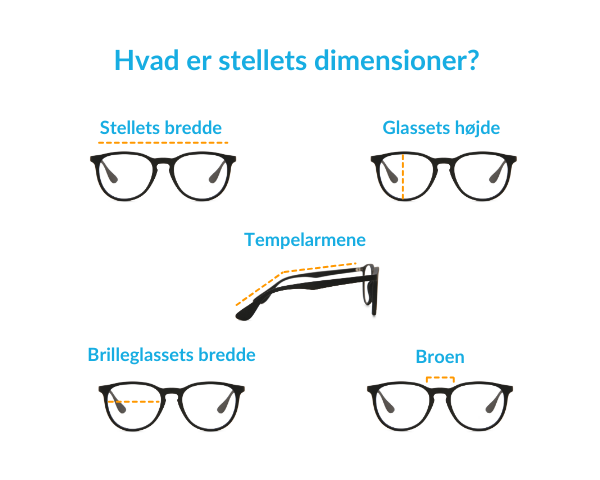 Glasses frame dimensions
